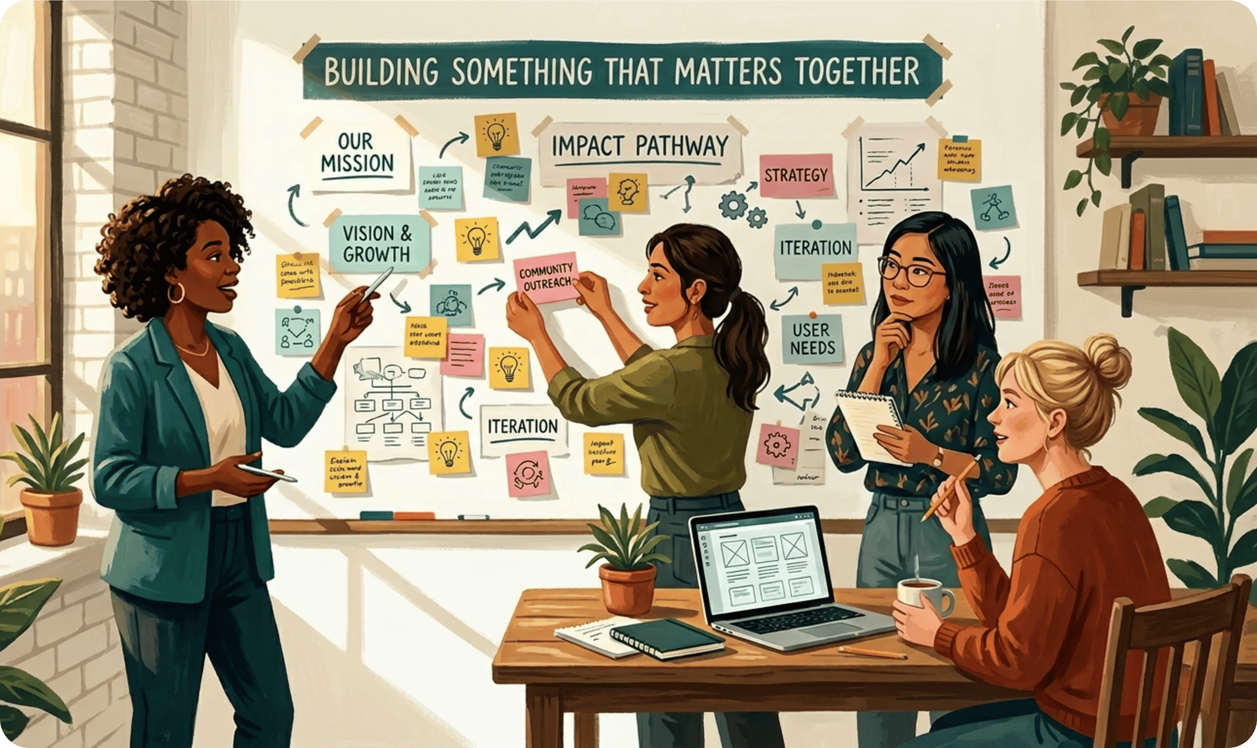 Moms collaborating on career planning