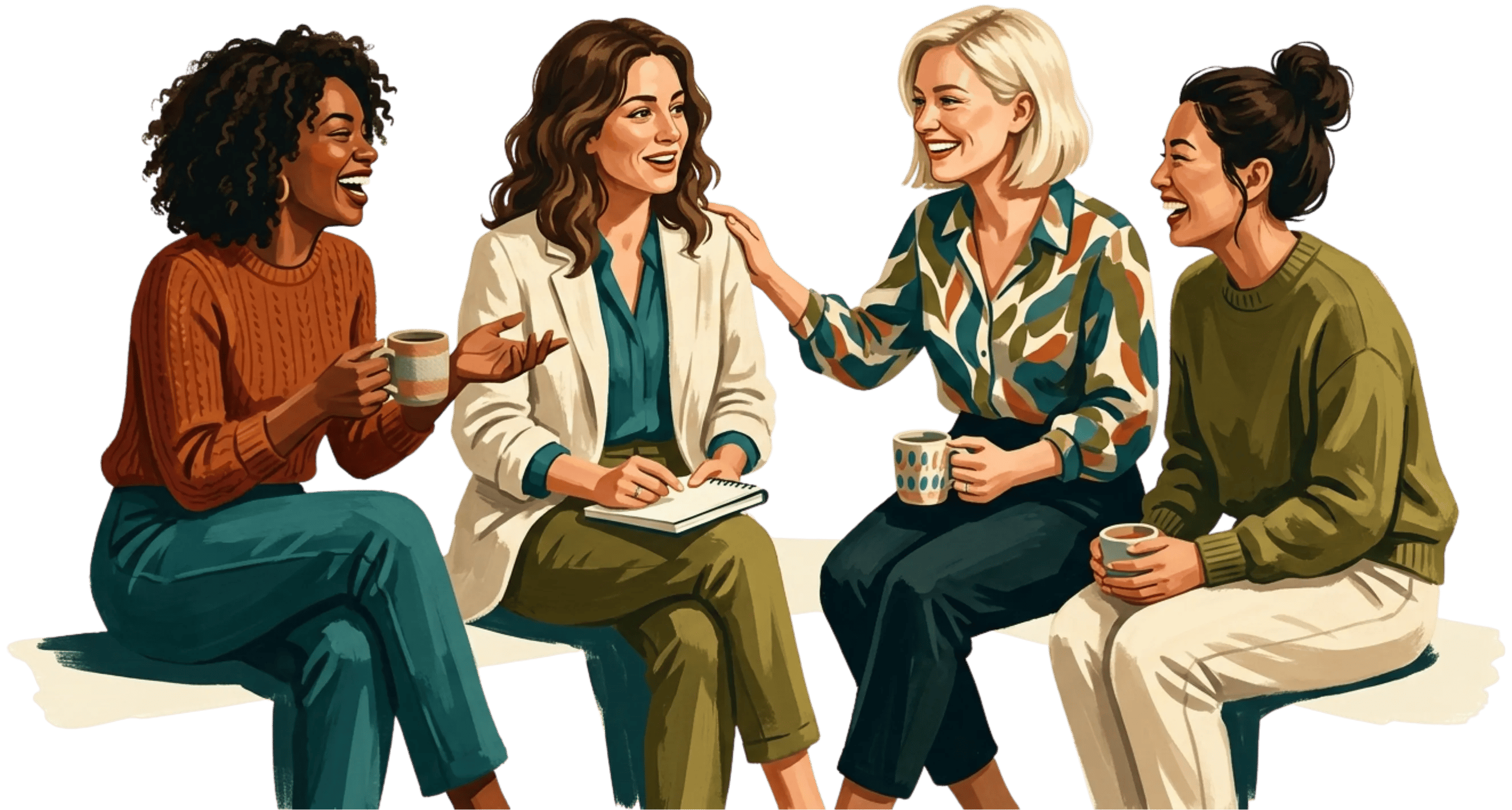 Moms connecting in community groups